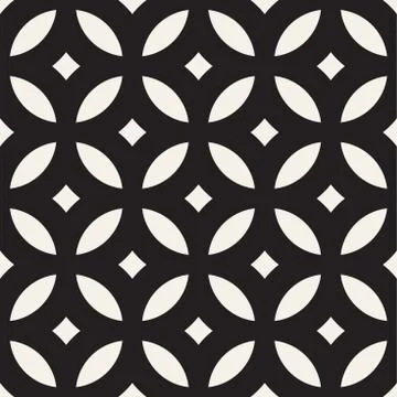 Vector Seamless Black And White Geometric Lines Pattern. Abstract Geometric.. イラスト素材