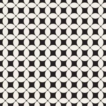 Vector Seamless Black And White Geometric Lines Pattern. Abstract Geometric.. Stock Illustration