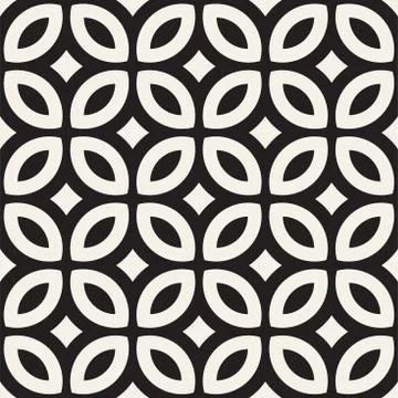 Vector Seamless Black And White Geometric Lines Pattern. Abstract Geometric.. Illustrazione stock