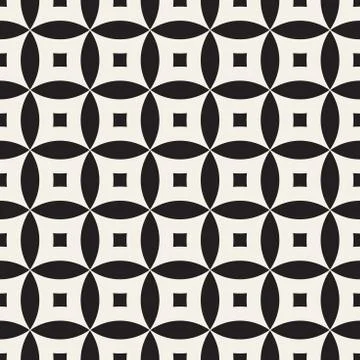 Vector Seamless Black And White Geometric Lines Pattern. Abstract Geometric.. Stock Illustration