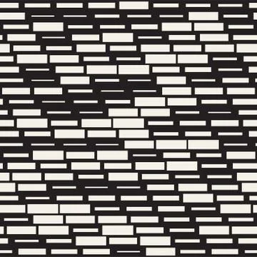 Vector Seamless Black And White Irregular Dash Rectangles. Abstract Geometr.. Illustrazione stock