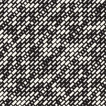Vector Seamless Black And White Irregular Dash Rectangles. Abstract Geometr.. Stock Illustration