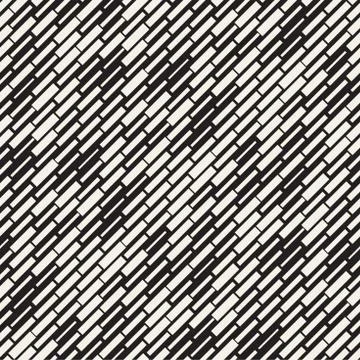 Vector Seamless Black And White Irregular Dash Rectangles. Abstract Geometr.. Illustrazione stock