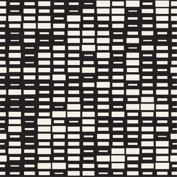Vector Seamless Black And White Irregular Dash Rectangles. Abstract Geometr.. Stock Illustration