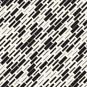 Vector Seamless Black And White Irregular Dash Rectangles. Abstract Geometric Illustrazione stock