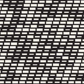 Vector Seamless Black And White Irregular Dash Rectangles. Abstract Geometric Illustrazione stock