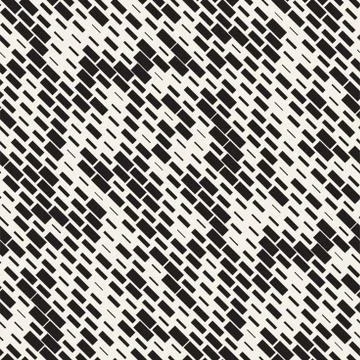 Vector Seamless Black And White Irregular Dash Rectangles. Abstract Geometric Illustrazione stock