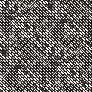 Vector Seamless Black And White Irregular Dash Rectangles. Abstract Geometric Illustrazione stock