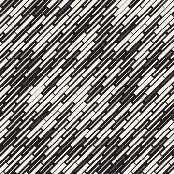 Vector Seamless Black And White Irregular Dash Rectangles. Abstract Geometric Illustrazione stock