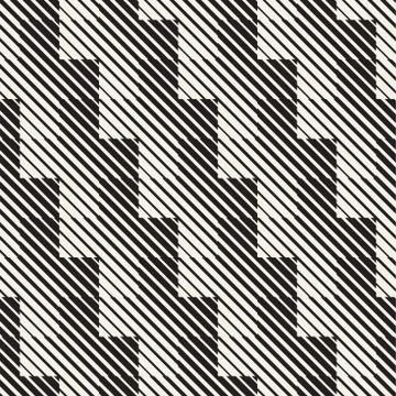 Vector Seamless Black And White Lines Pattern Abstract Background. Cross Shap 스톡 일러스트