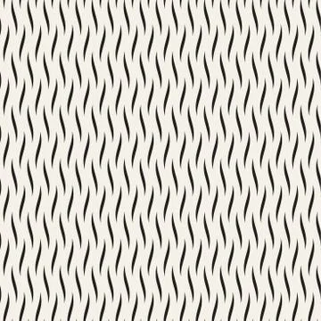 Vector Seamless Black and White Wavy Lines Pattern. Abstract Geometric Illustrazione stock