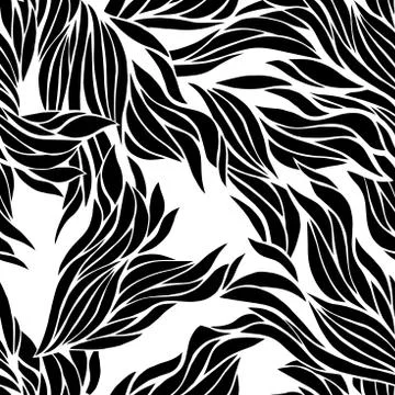 Vector seamless black and white pattern Stock Illustration