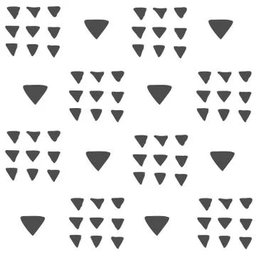 Vector seamless black and white geometric pattern of hand drawn big and small Stock Illustration