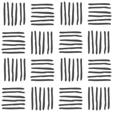 Vector seamless black and white geometric pattern of hand-drawn horizontal an Stock Illustration