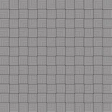 Vector seamless black and white pattern geometric from striped elements  Stock Illustration