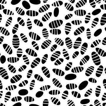 Vector seamless black and white pattern with seeds motif. Abstract monochro.. Stock Illustration