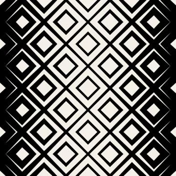 Vector Seamless Black  White Rhombus Halftone Grid Pattern 스톡 일러스트