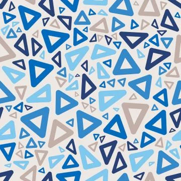 Vector Seamless Blue Colors Jumble Rounded Triangle Geometric Retro Pattern Illustrazione stock