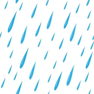 Vector Seamless Blue Rain Drops Pattern on White Background Stock Illustration