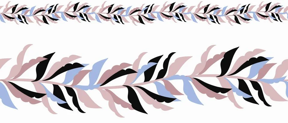 Vector seamless border for design in trendy colors Stock Illustration