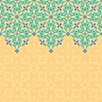 Vector seamless border pattern oriental ornament for design Illustrazione stock