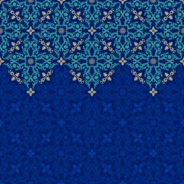 Vector seamless border pattern oriental ornament for design Illustrazione stock