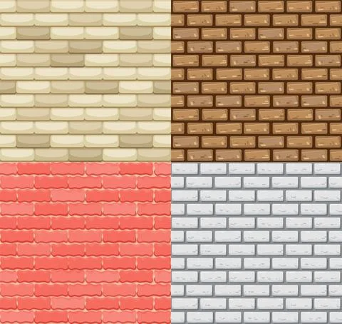 Vector seamless brick wall. Realistic color stone texture. Decorative patterns イラスト素材