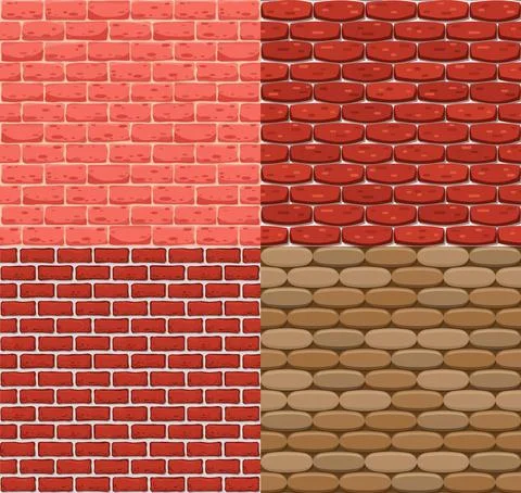 Vector seamless brick wall. Realistic color stone texture. Decorative patterns イラスト素材