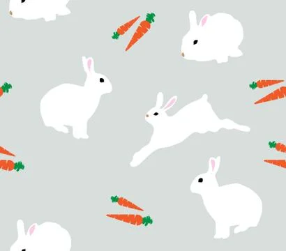 Vector Seamless Bunnies Background Stock Illustration