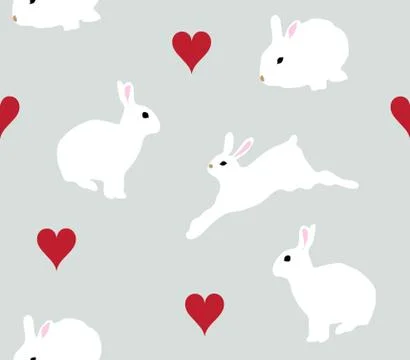Vector Seamless Bunnies Background. Stock Illustration