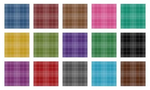 Vector Seamless Checkered Pattern Pack. Tiled Plaid Designs for Digital Stock Illustration