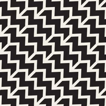 Vector Seamless Chevron ZigZag Diagonal Lines Geometric Pattern Stock Illustration