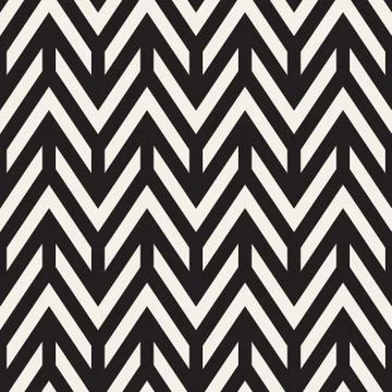 Vector Seamless Chevron ZigZag Horizontal Lines Geometric Pattern Stock Illustration