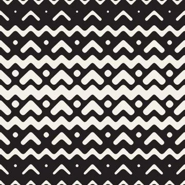 Vector Seamless Chevron ZigZag Rounded Lines Ethnic Pattern Stock Illustration