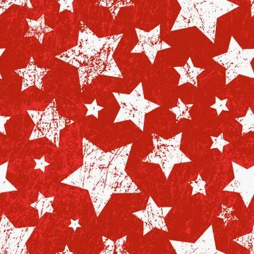 Vector seamless childish pattern with stars. Grunge style, shabby street art  Stock Illustration