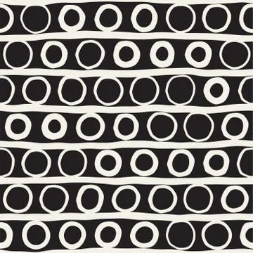 Vector Seamless Childlike Pattern. Monochrome Hand Drawn Geometric Shapes Stock Illustration