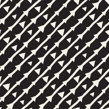 Vector Seamless Childlike Pattern. Monochrome Hand Drawn Geometric Shapes Illustrazione stock