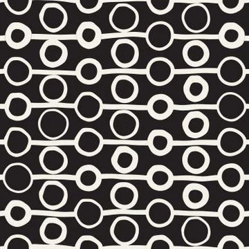 Vector Seamless Childlike Pattern. Monochrome Hand Drawn Geometric Shapes Stock Illustration