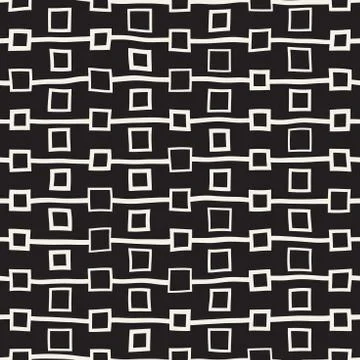 Vector Seamless Childlike Pattern. Monochrome Hand Drawn Geometric Shapes Illustrazione stock