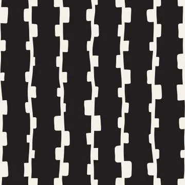 Vector Seamless Childlike Pattern. Monochrome Hand Drawn Geometric Shapes T.. 库存插图