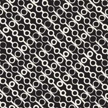 Vector Seamless Childlike Pattern. Monochrome Hand Drawn Geometric Shapes T.. Stock Illustration