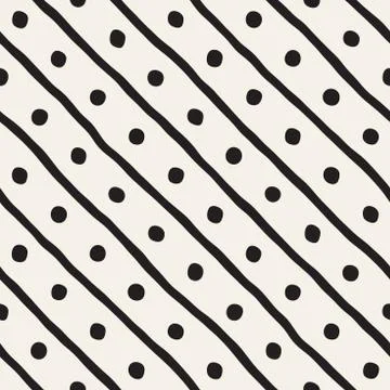 Vector Seamless Childlike Pattern. Monochrome Hand Drawn Geometric Shapes T.. Illustrazione stock