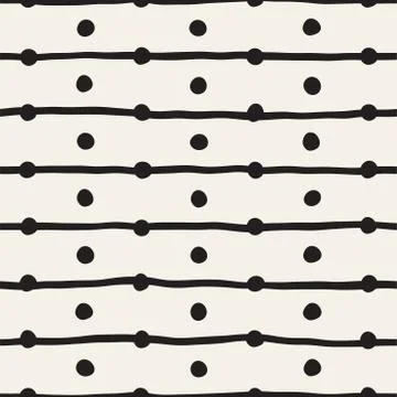 Vector Seamless Childlike Pattern. Monochrome Hand Drawn Geometric Shapes T.. Stock Illustration