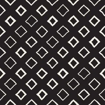 Vector Seamless Childlike Pattern. Monochrome Hand Drawn Geometric Shapes T.. Stock Illustration