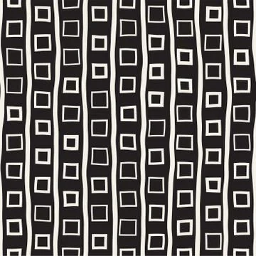 Vector Seamless Childlike Pattern. Monochrome Hand Drawn Geometric Shapes T.. Illustrazione stock