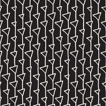 Vector Seamless Childlike Pattern. Monochrome Hand Drawn Geometric Shapes T.. Illustrazione stock