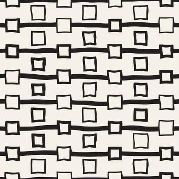 Vector Seamless Childlike Pattern. Monochrome Hand Drawn Geometric Shapes T.. Stock Illustration
