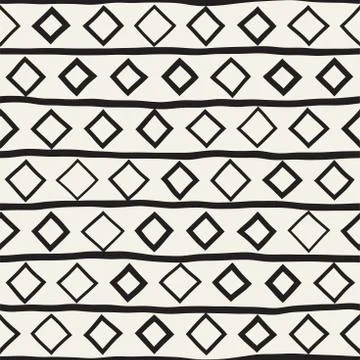 Vector Seamless Childlike Pattern. Monochrome Hand Drawn Geometric Shapes T.. Illustrazione stock