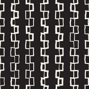 Vector Seamless Childlike Pattern. Monochrome Hand Drawn Geometric Shapes T.. Stock Illustration