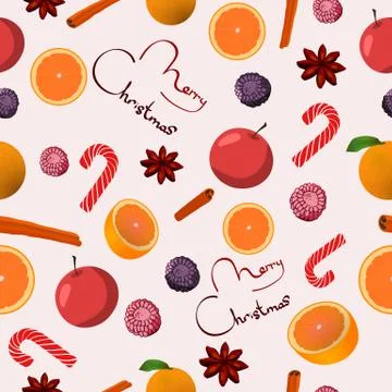 Vector seamless Christmas background Stock Illustration